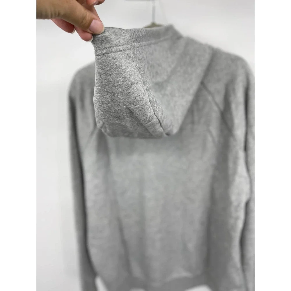 SOLD Nike Womens Gray Heather Essential Funnel Neck Hooded Sweatshirt Pullover - Picture 4 of 14